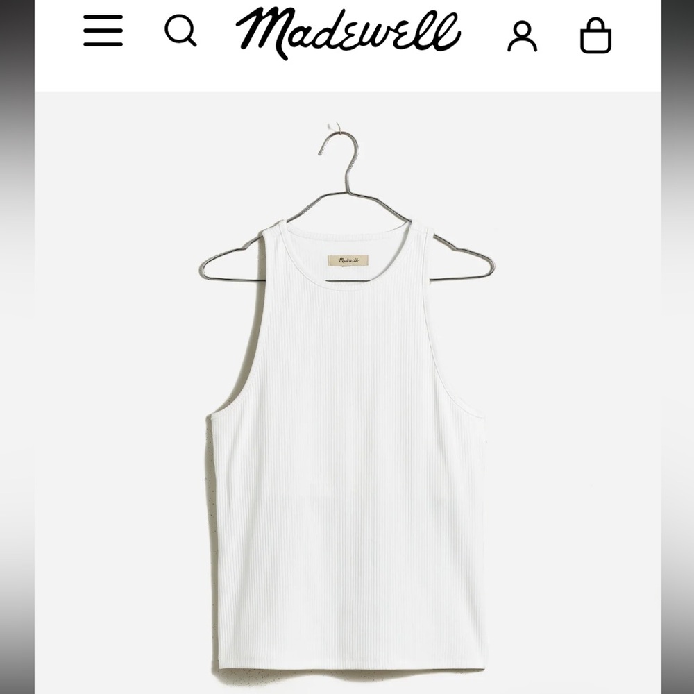 Women’s White Madewell High Neck Tank Top size Small S